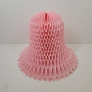 Vtg Beistle Pink Honeycomb 12" Tissue Paper Bell Decoration